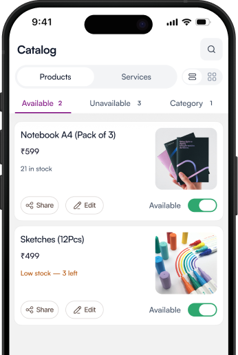 Keep your products and services updated anytime. mobile preview
