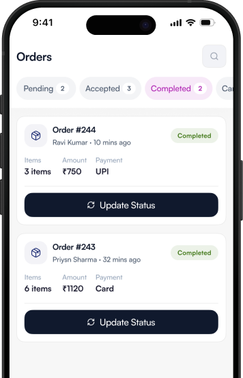 Manage orders without confusion. mobile preview